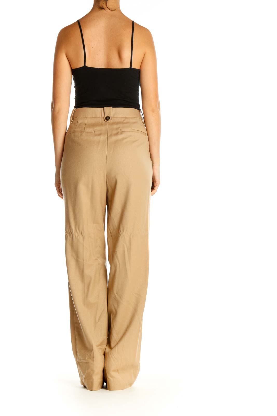 Beige Printed All Day Wear Trousers