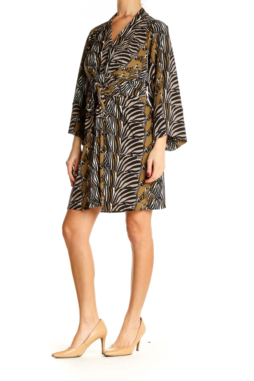 Black Animal Print Day Sheath Dress