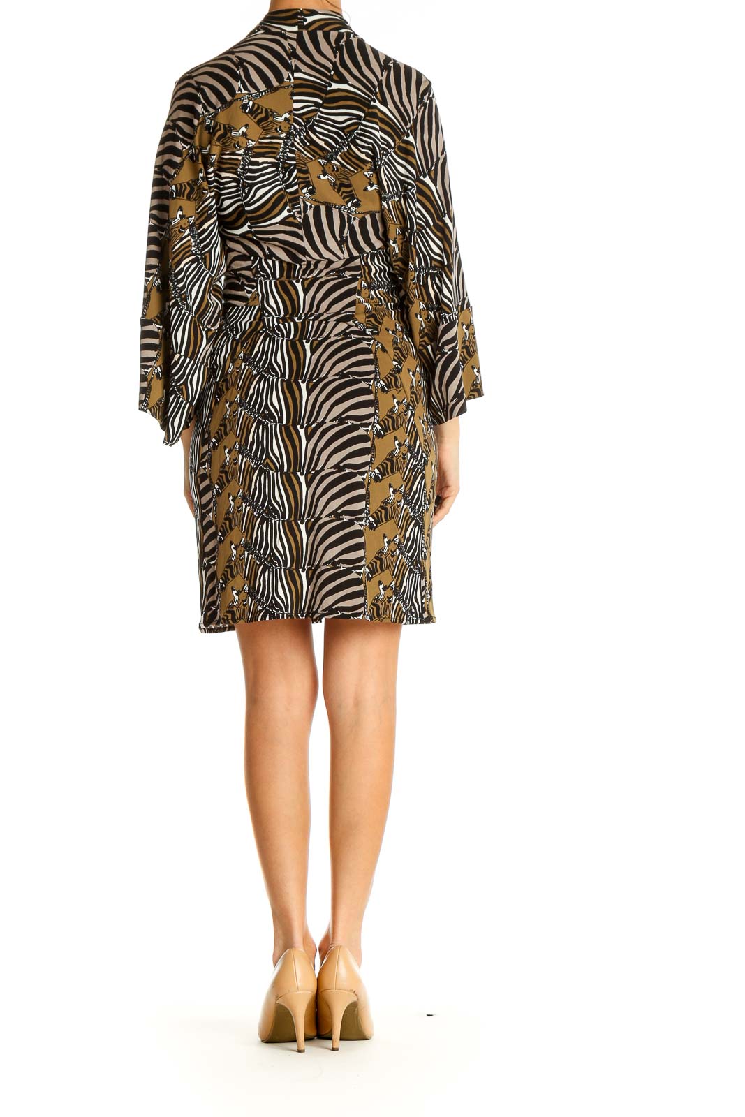 Black Animal Print Day Sheath Dress