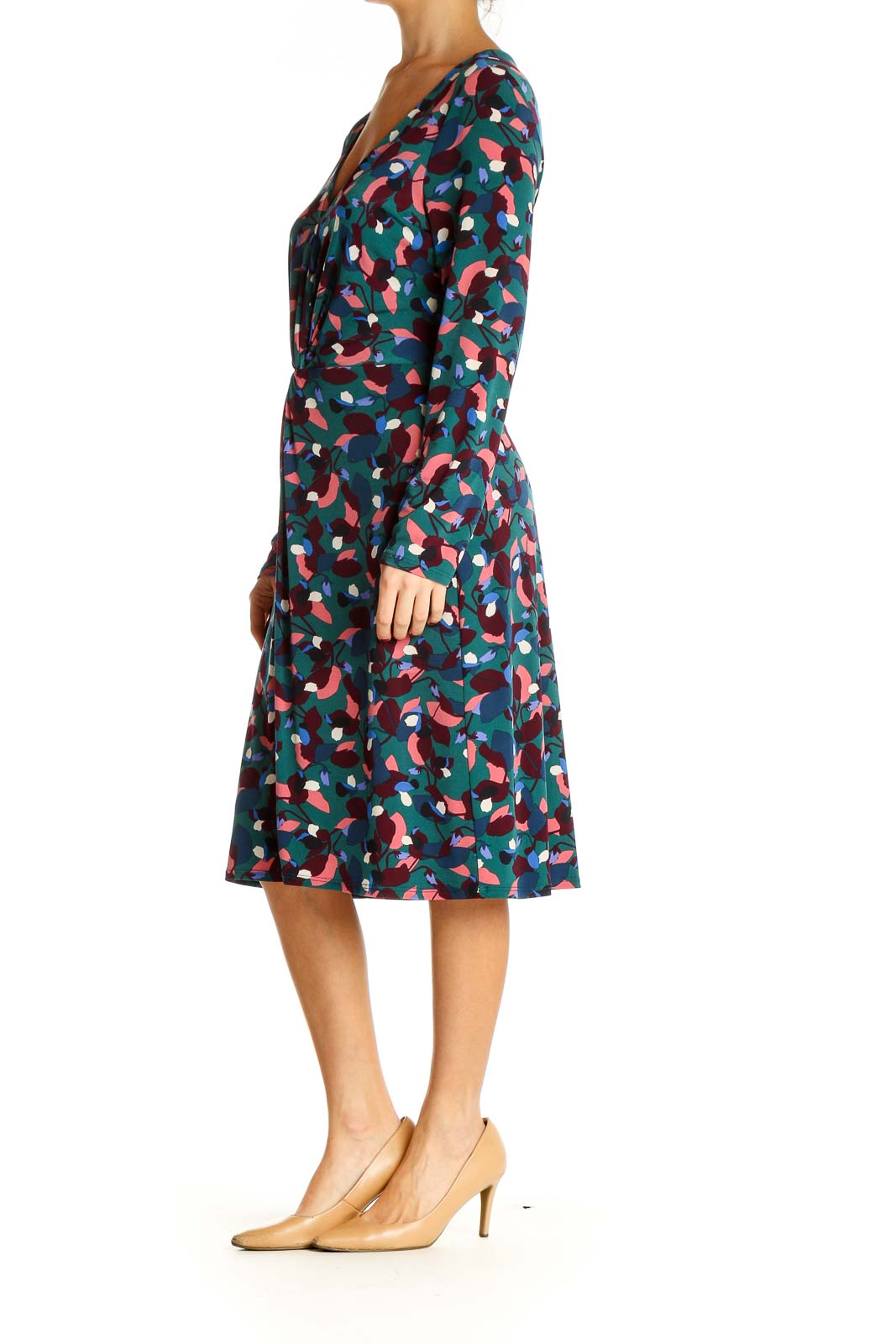 Red Floral Print Retro Fit & Flare Dress