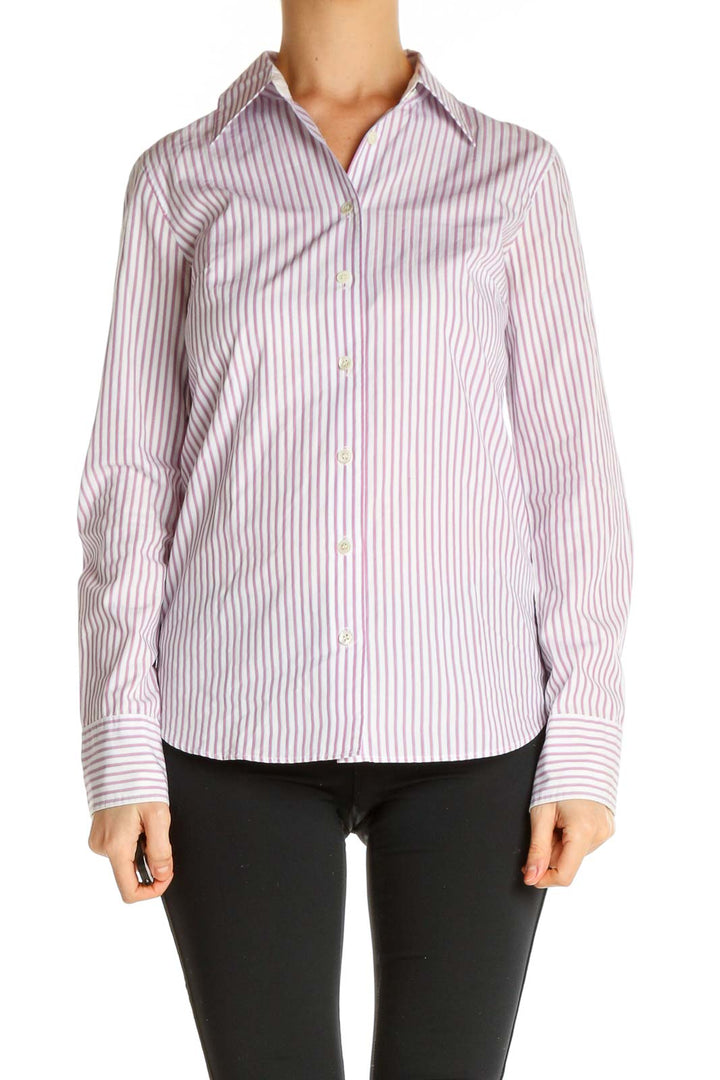 Purple Striped Formal Shirt