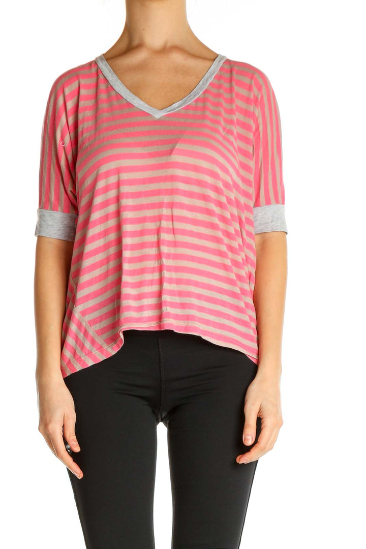 Pink Striped All Day Wear T-Shirt