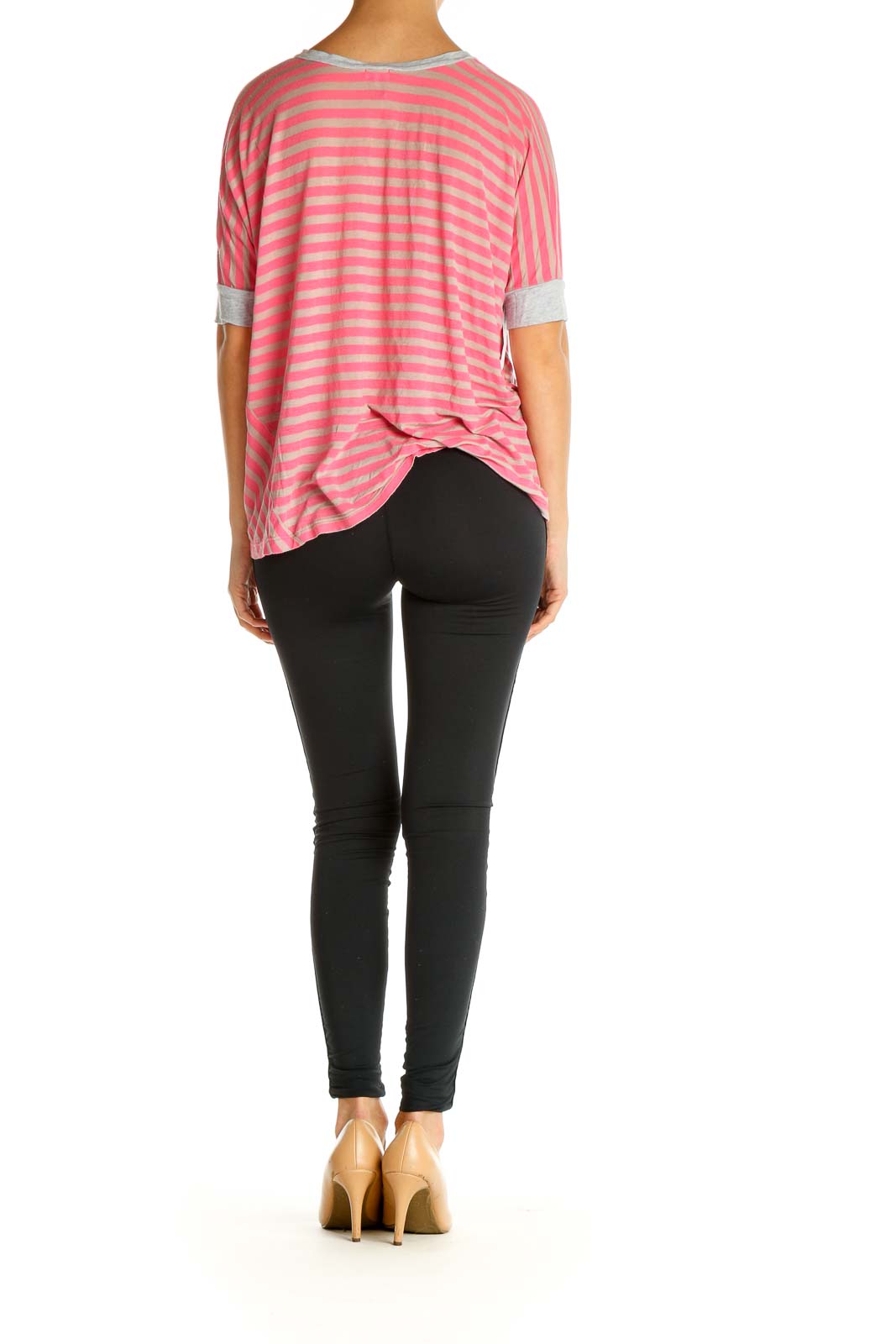 Pink Striped All Day Wear T-Shirt