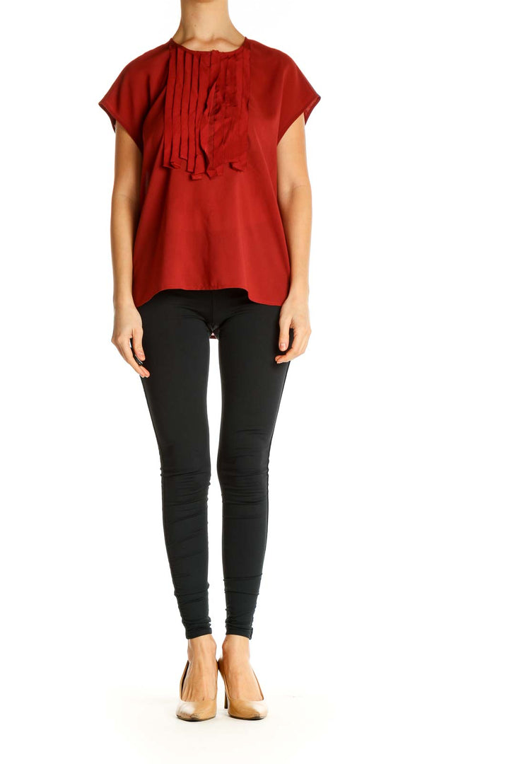 Red Solid All Day Wear Blouse