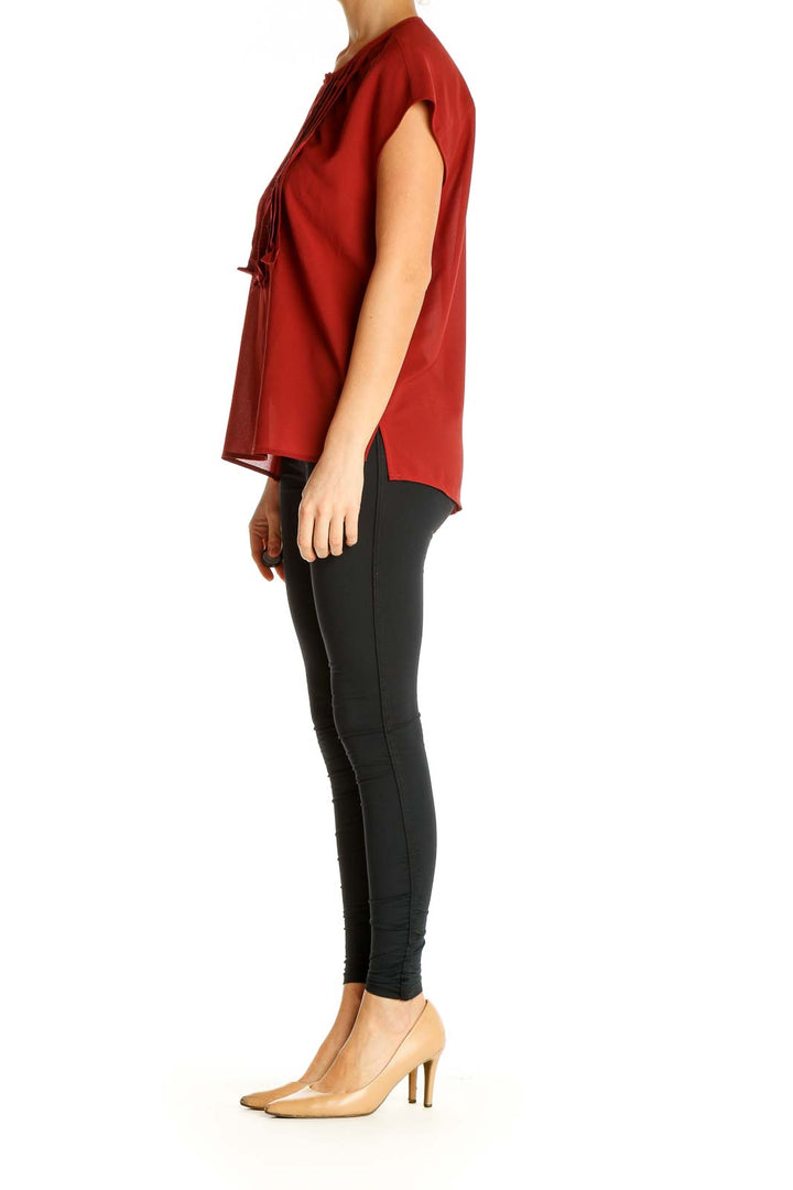 Red Solid All Day Wear Blouse