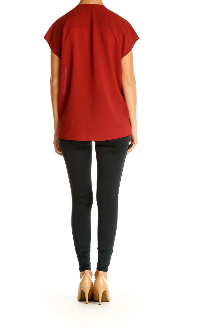 Red Solid All Day Wear Blouse