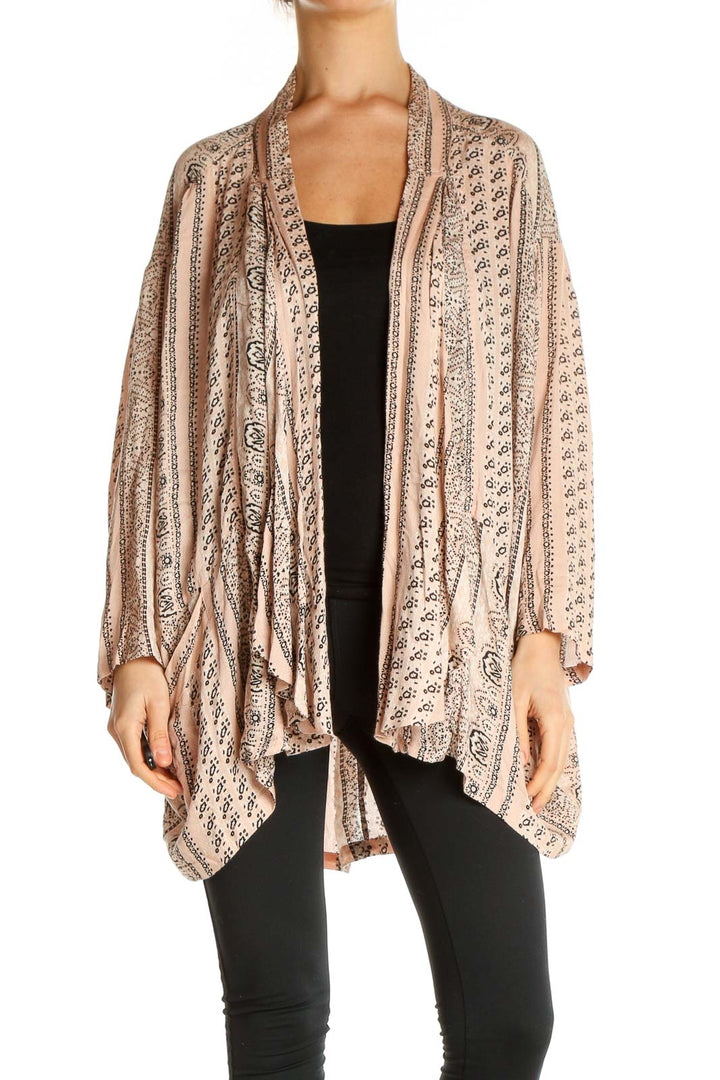 Beige Printed Cardigan