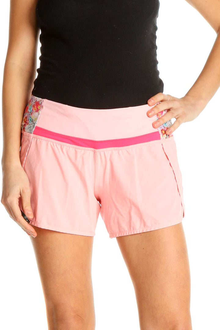 Pink Graphic Print Casual Shorts