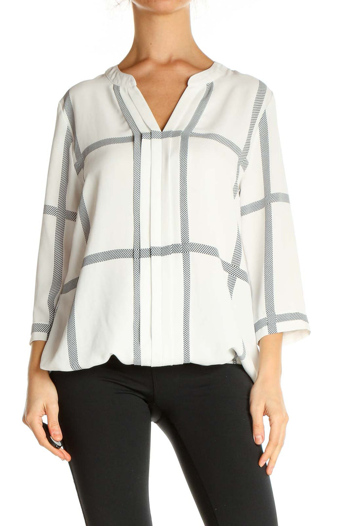 White Printed All Day Wear Blouse