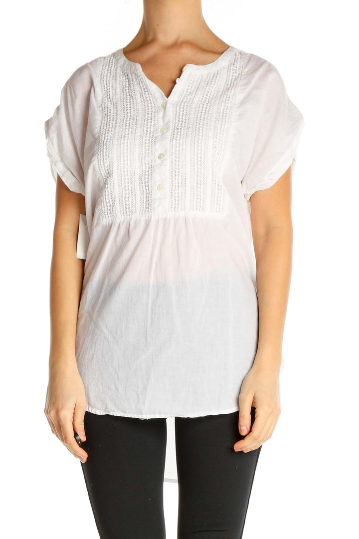 White Solid All Day Wear Blouse