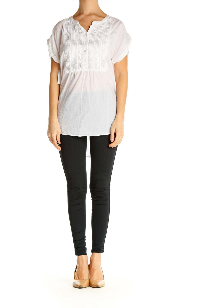 White Solid All Day Wear Blouse