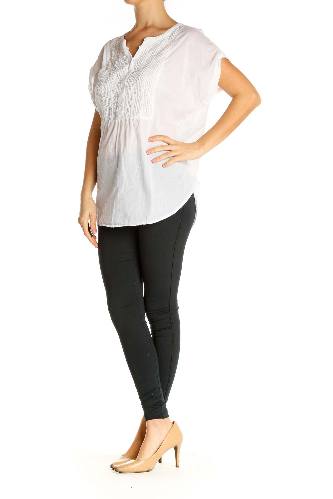 White Solid All Day Wear Blouse