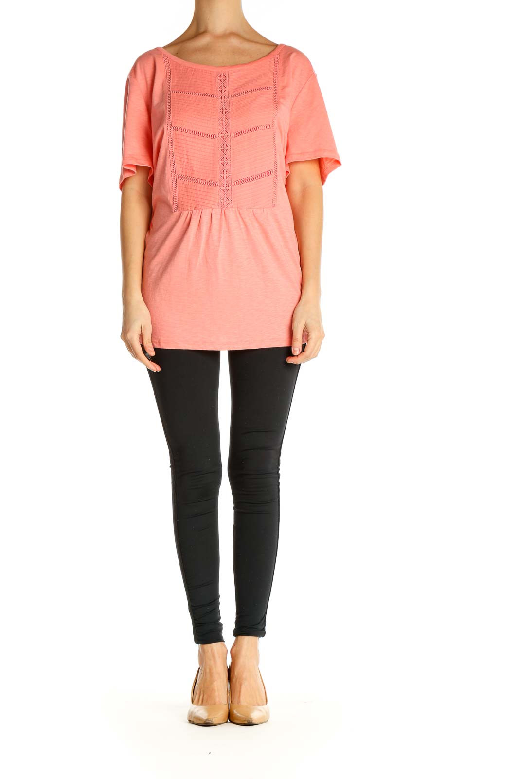 Pink Solid Casual Blouse