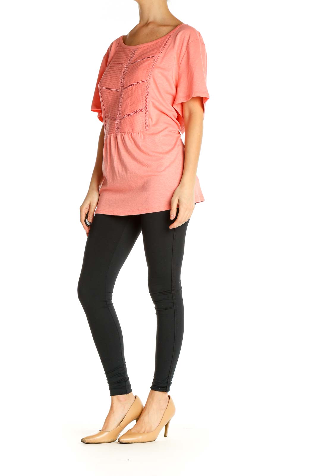 Pink Solid Casual Blouse