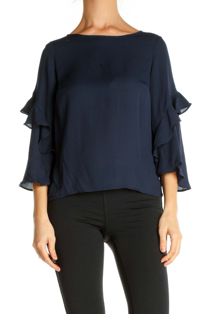 Blue Solid Brunch Blouse