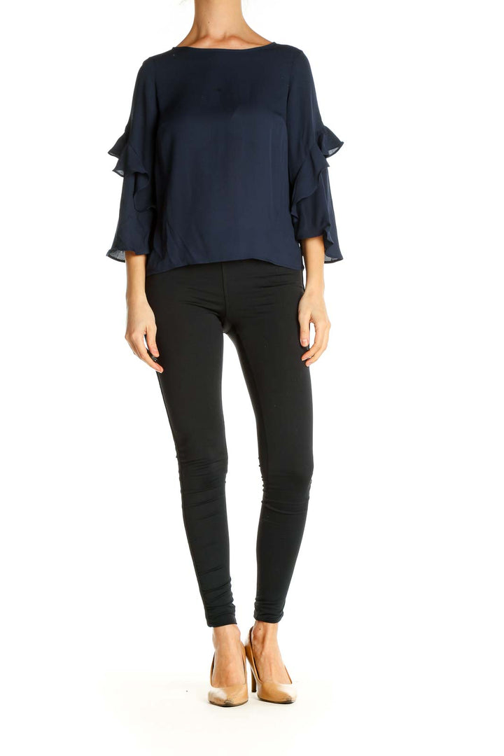 Blue Solid Brunch Blouse