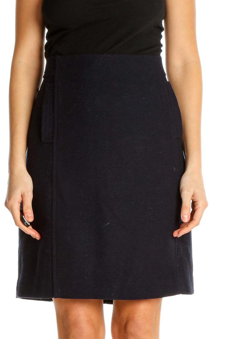 Black Colorblock Brunch A-Line Skirt