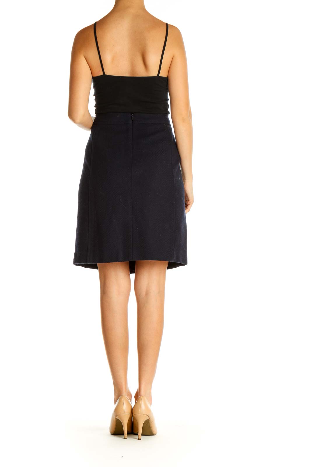 Black Colorblock Brunch A-Line Skirt