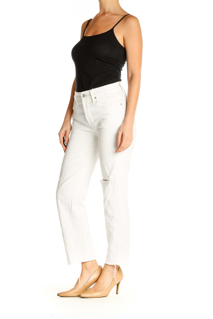 White Straight Leg Jeans