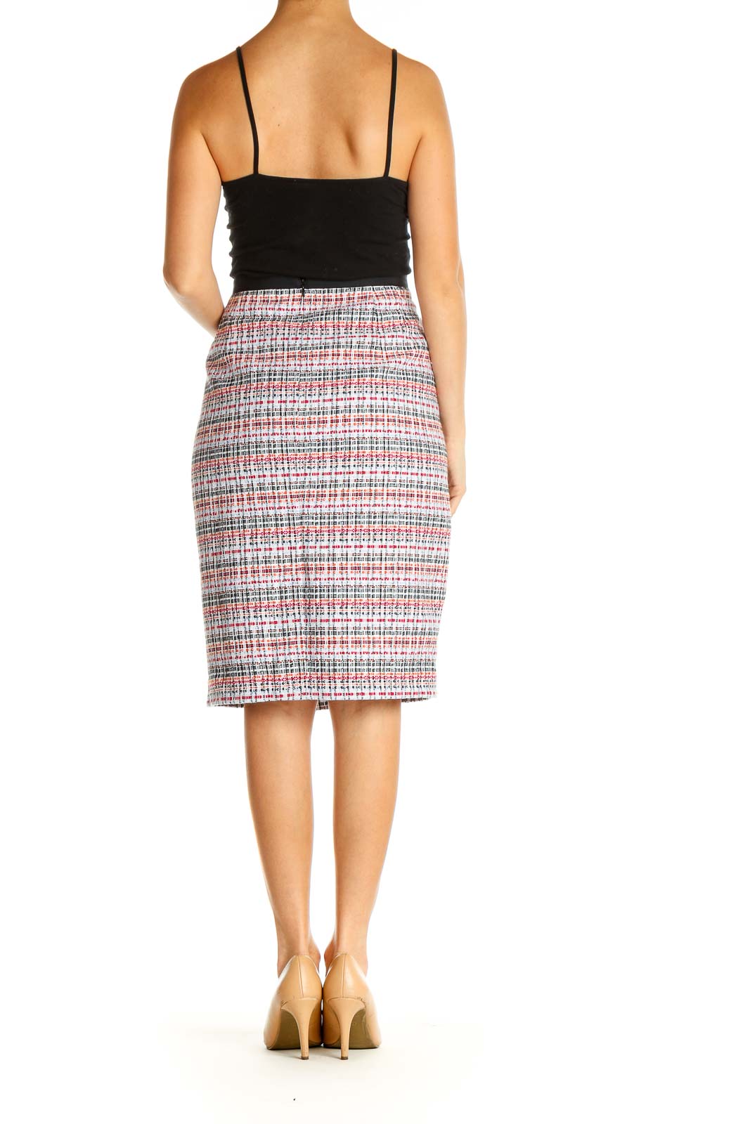 White Printed Brunch Straight Skirt