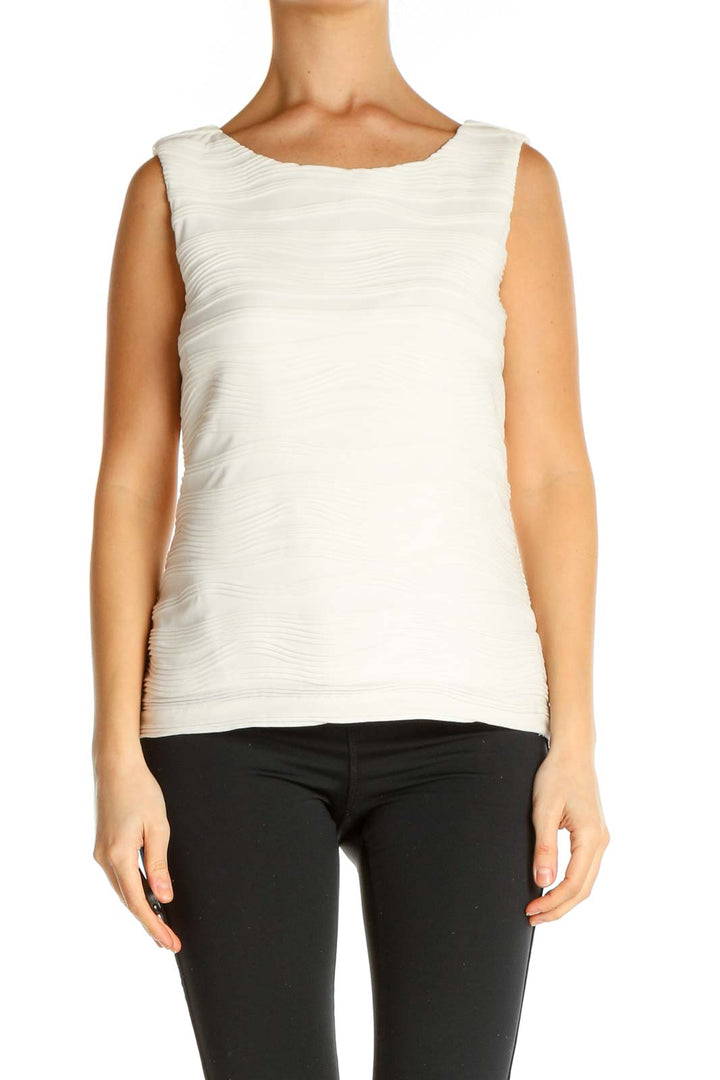 White Solid All Day Wear Tank Top