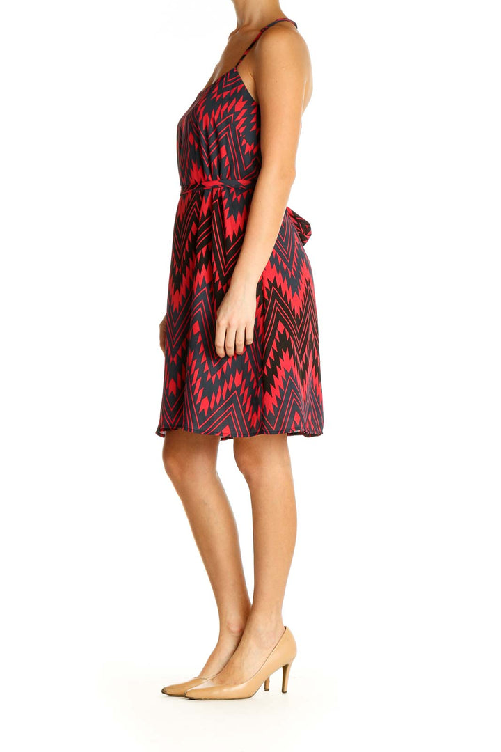 Red Chevron Day Fit & Flare Dress