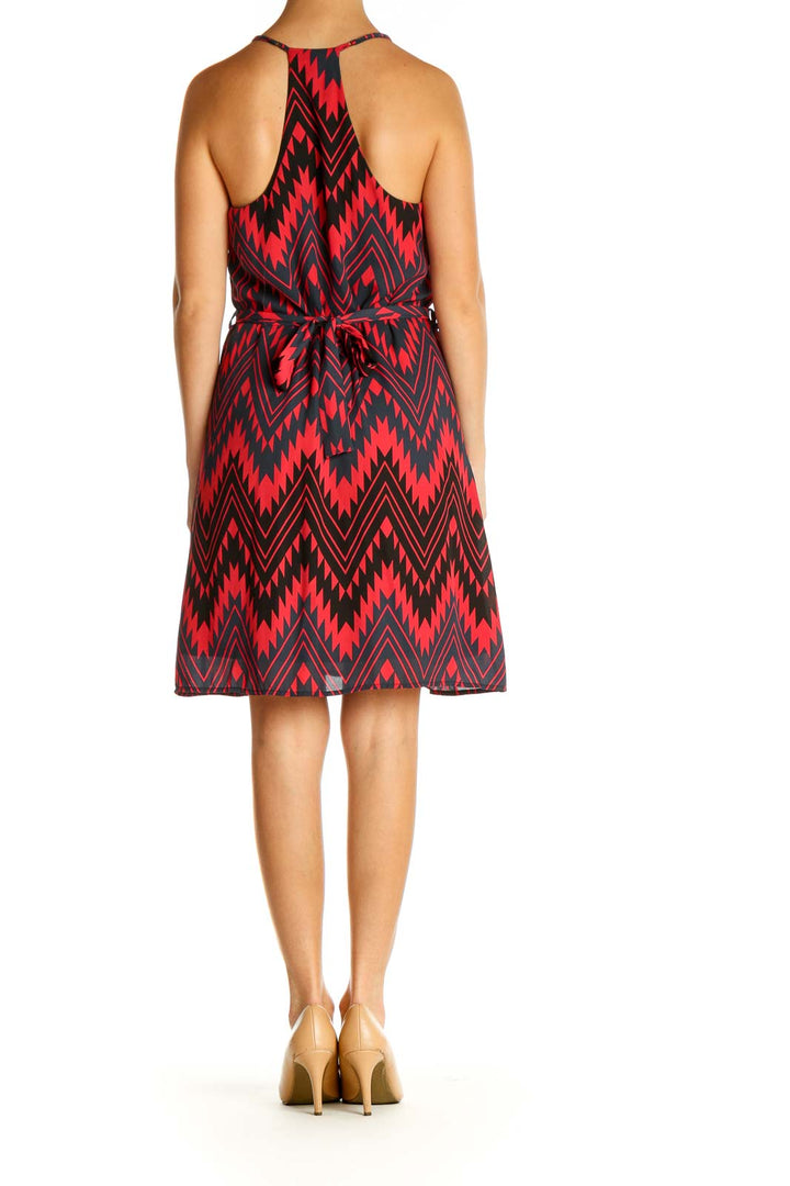 Red Chevron Day Fit & Flare Dress