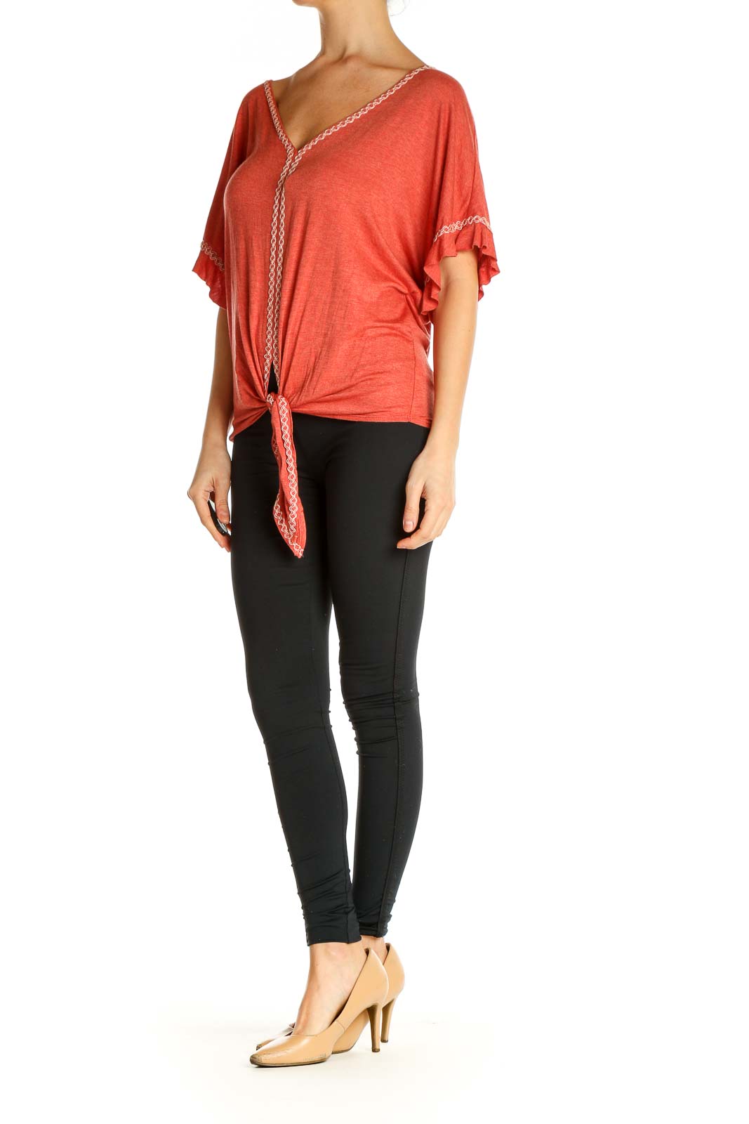 Orange Solid Blouse