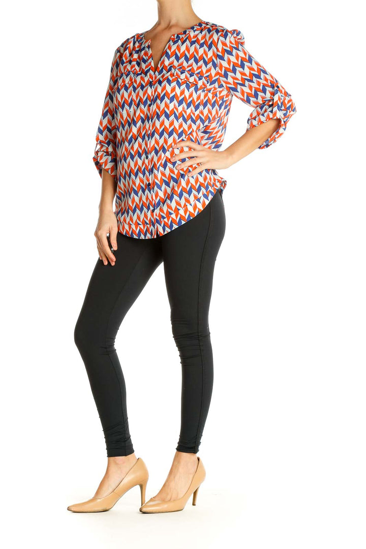 Orange Chevron All Day Wear Blouse