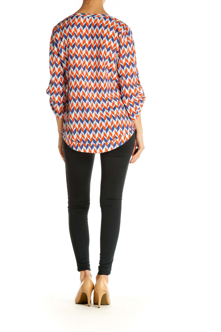 Orange Chevron All Day Wear Blouse