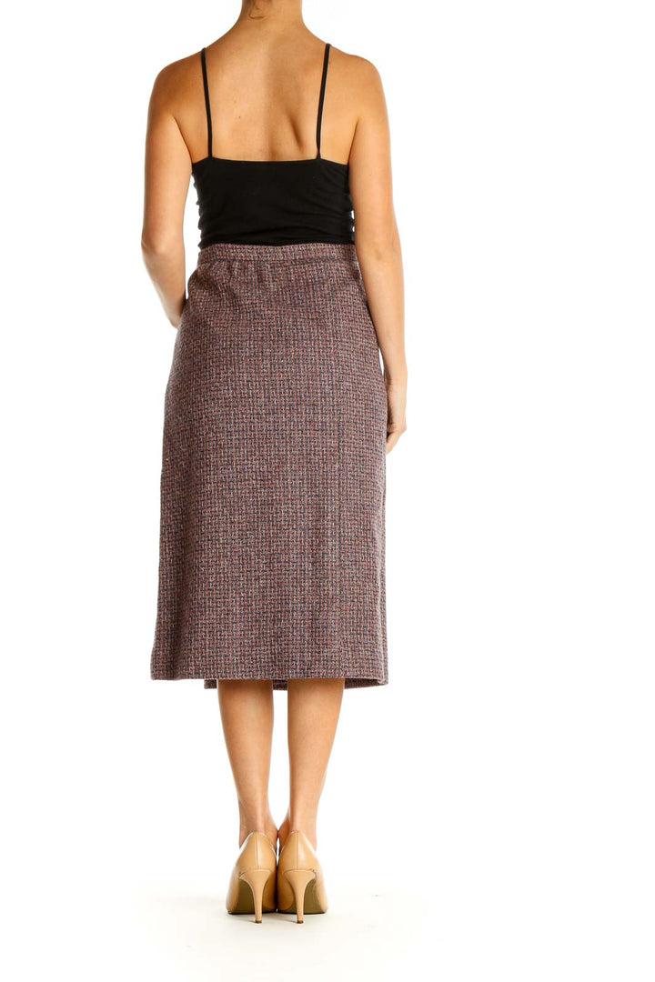 Brown Solid Brunch A-Line Skirt