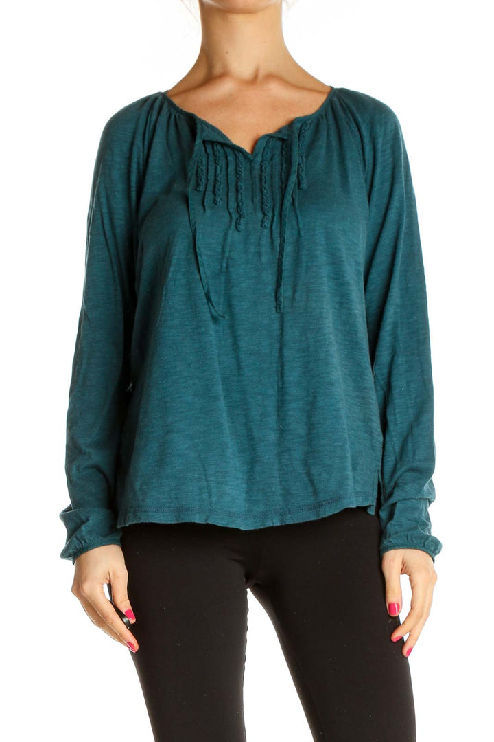 Green Solid All Day Wear Blouse