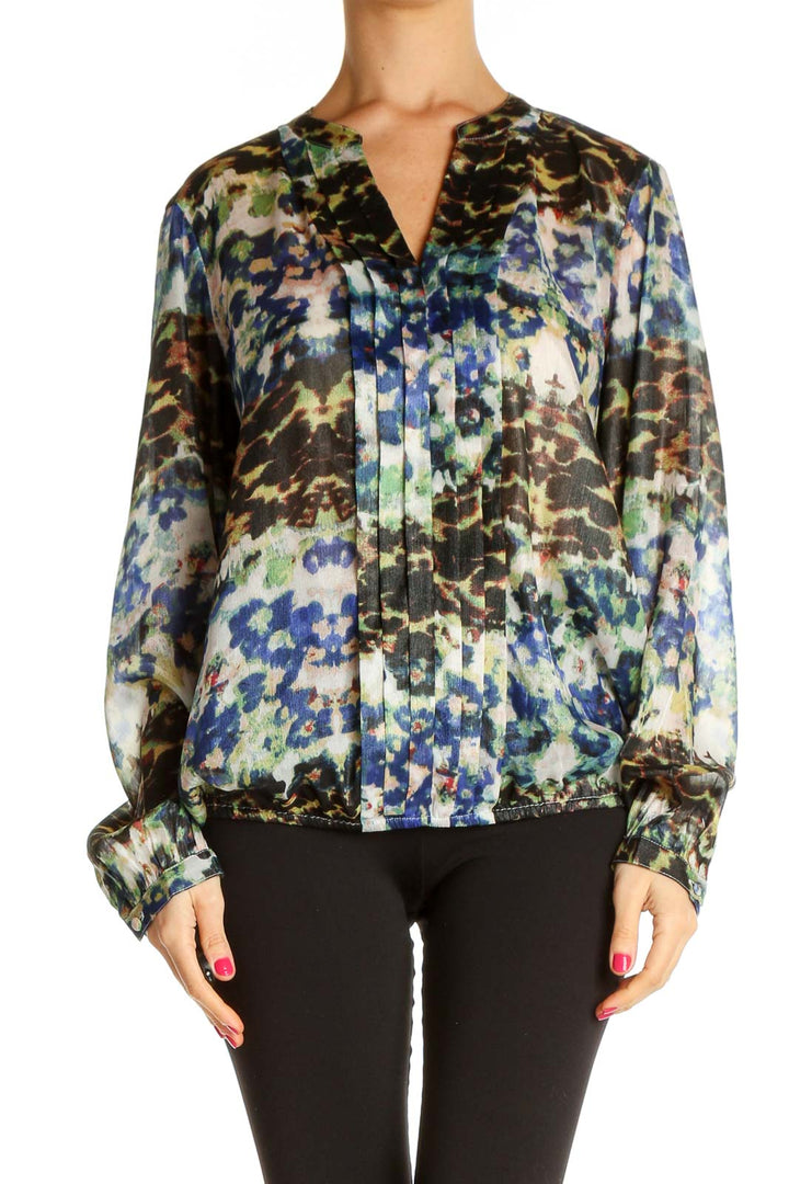 Black Floral Print All Day Wear Blouse