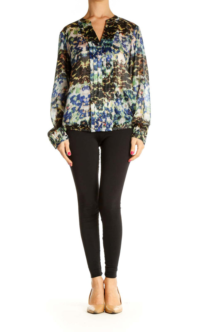 Black Floral Print All Day Wear Blouse