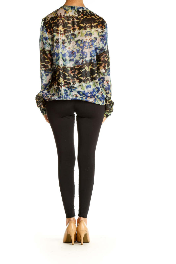 Black Floral Print All Day Wear Blouse