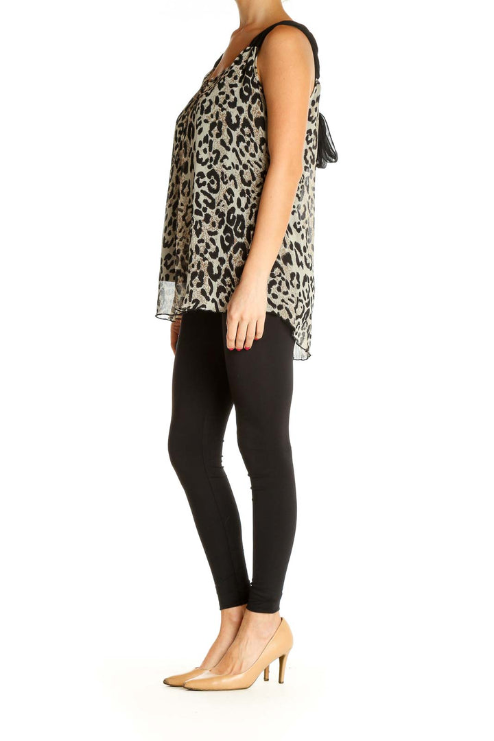 Brown Animal Print Retro Tank Top