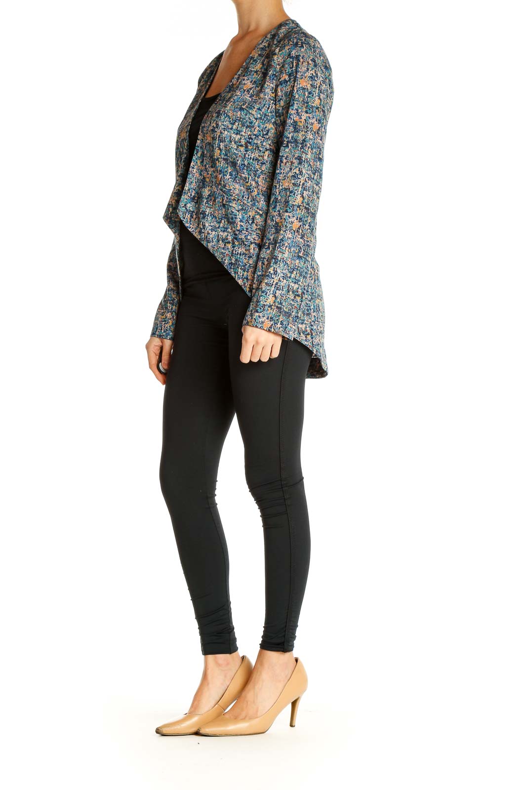 Blue Printed Cardigan