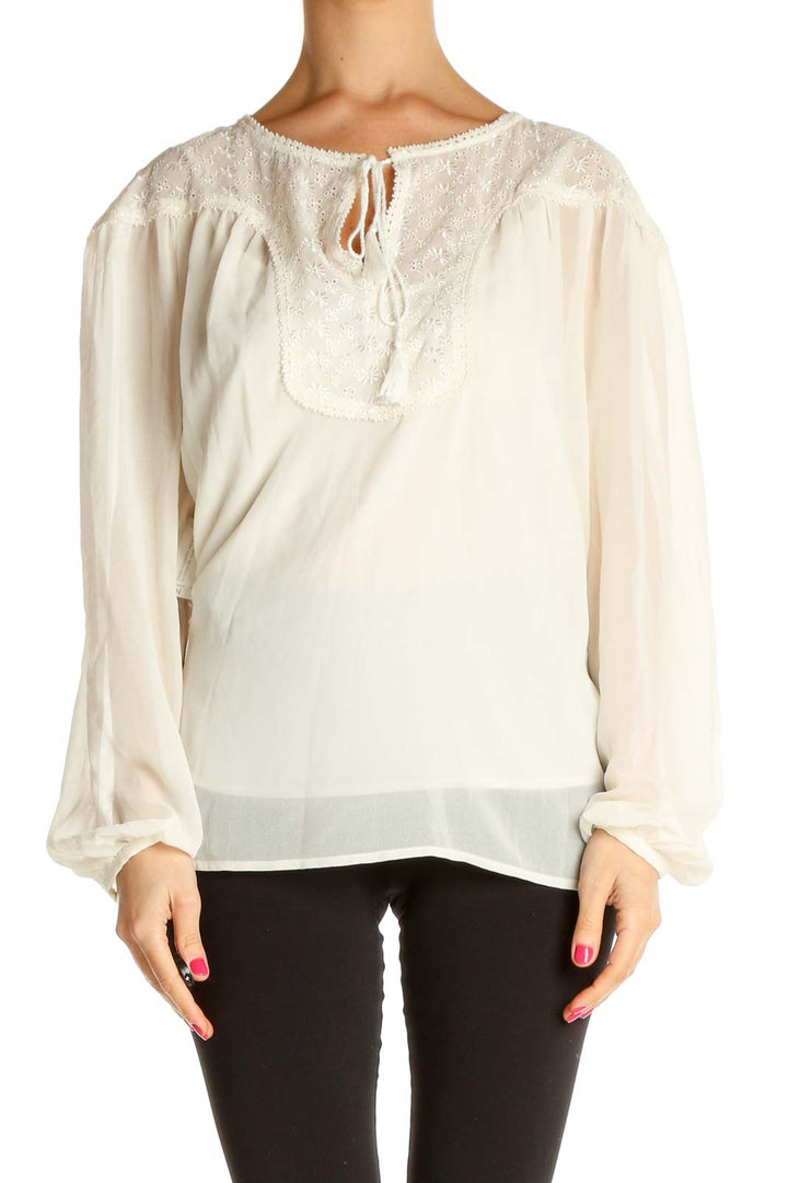 Beige Solid All Day Wear Blouse