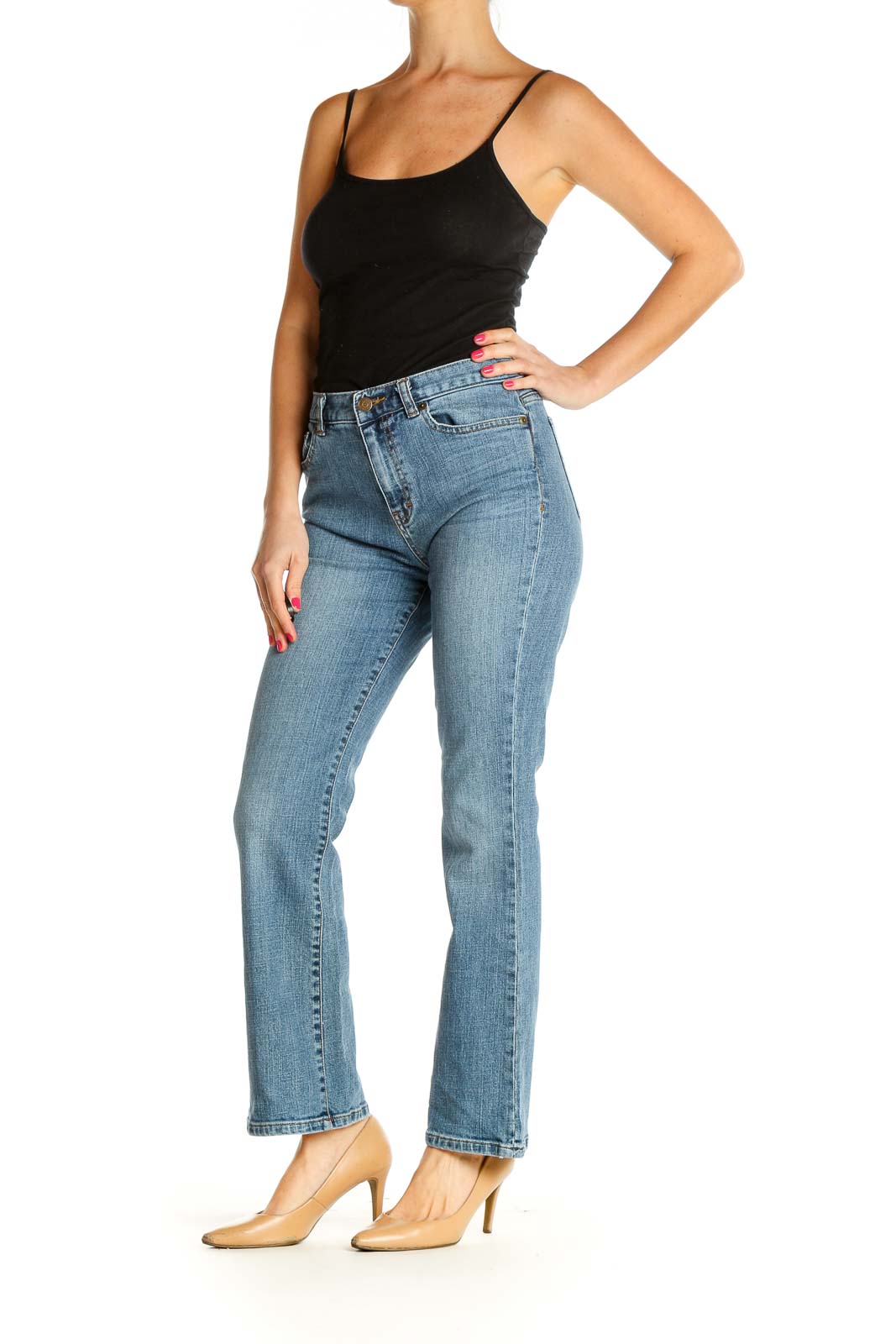 Blue Straight Leg Jeans