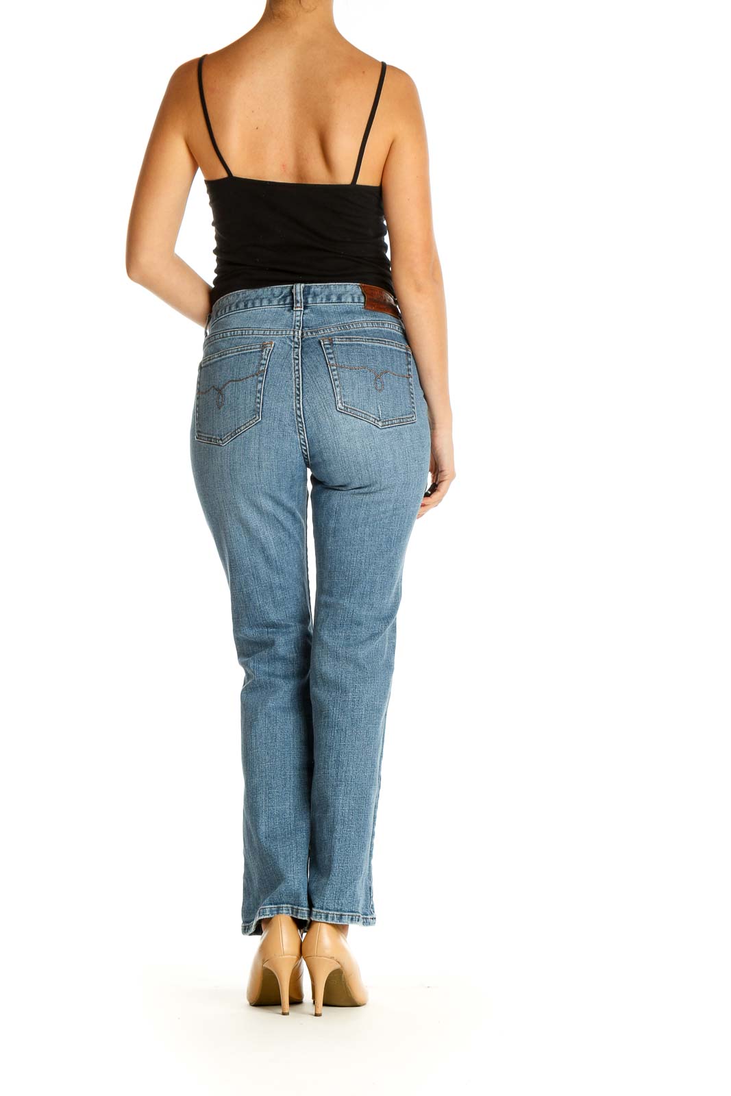 Blue Straight Leg Jeans