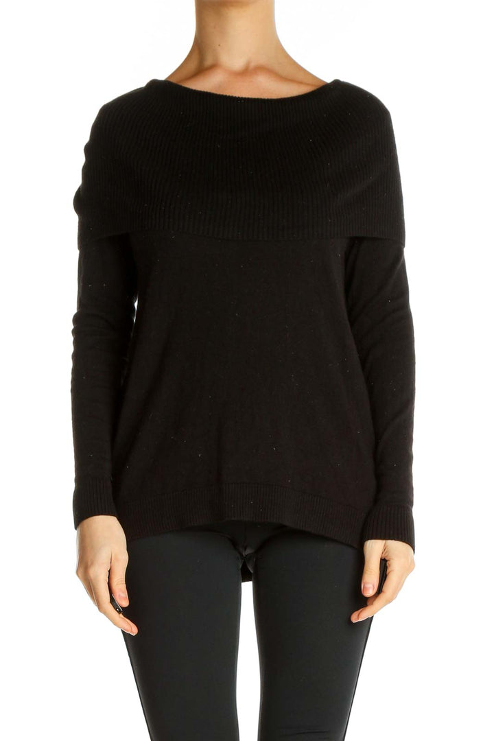 Black Solid Classic Sweater