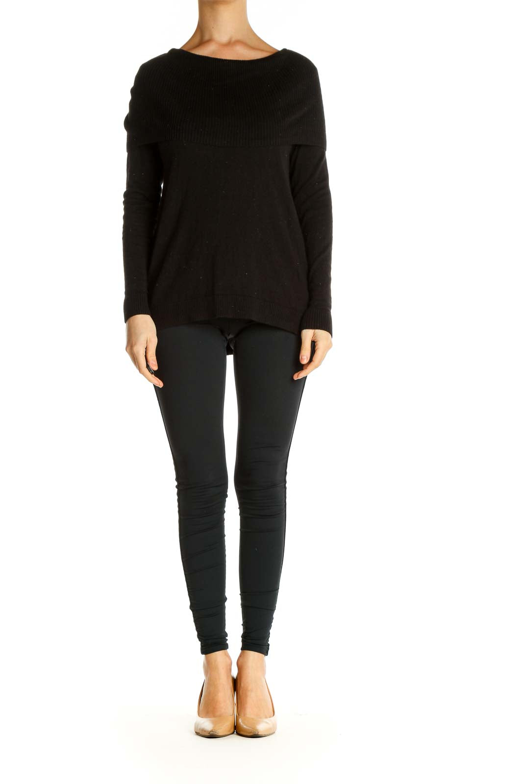 Black Solid Classic Sweater