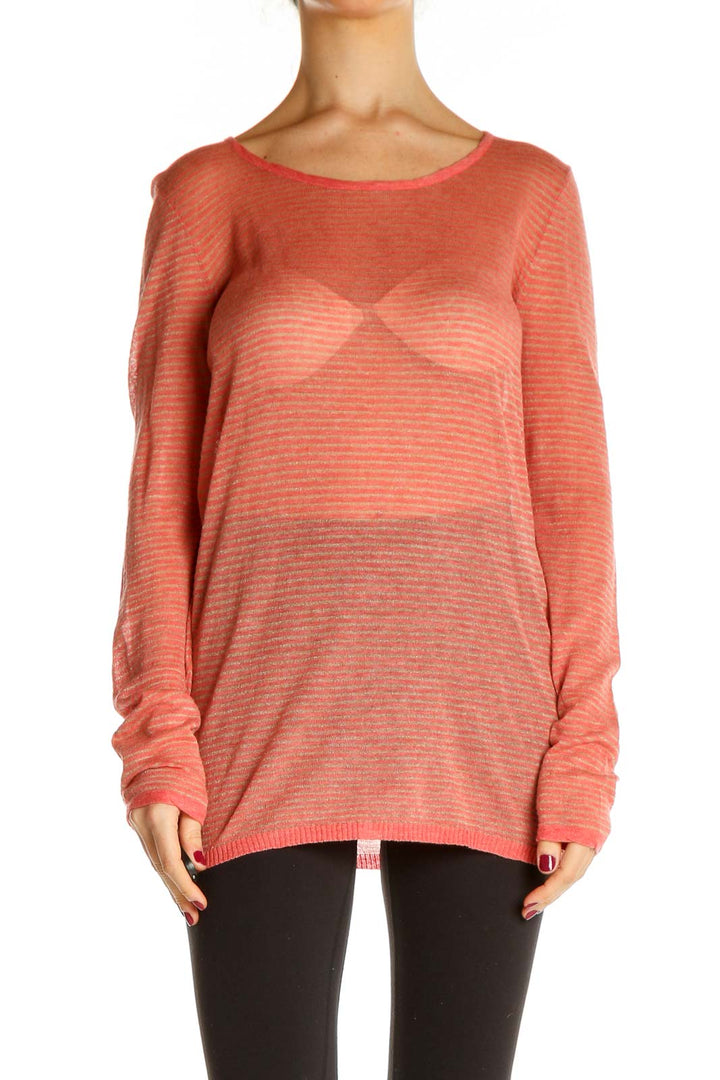 Orange Textured Sweater