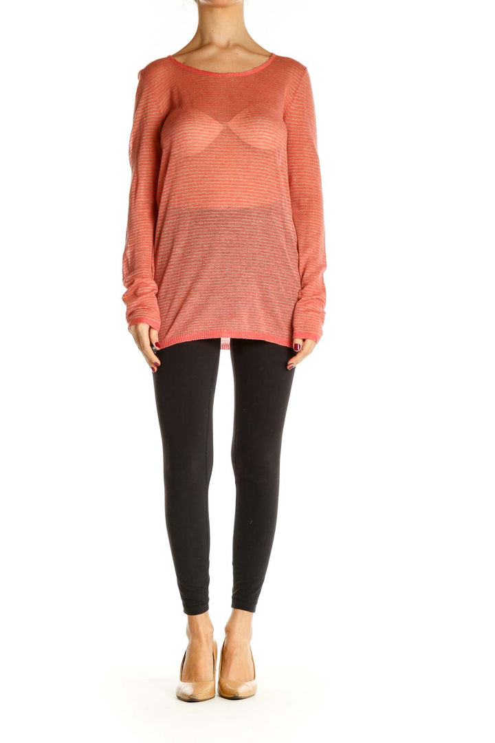 Orange Textured Sweater