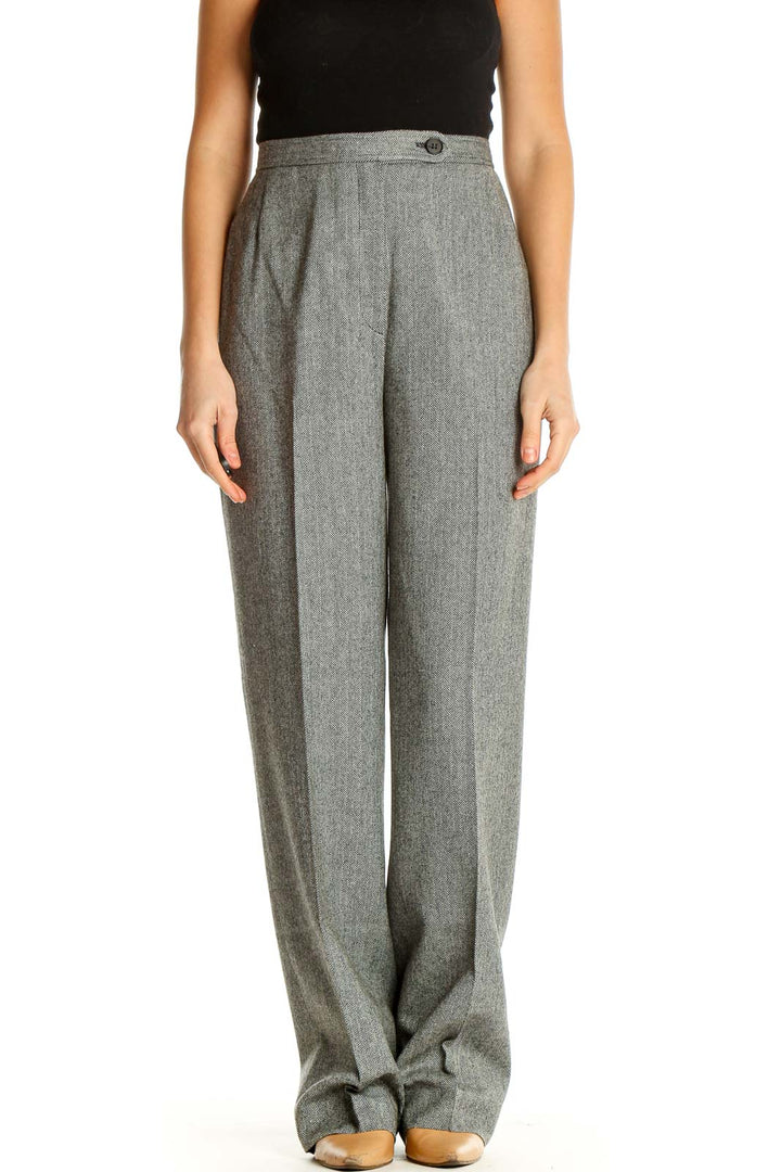 Gray Printed All Day Wear Trousers