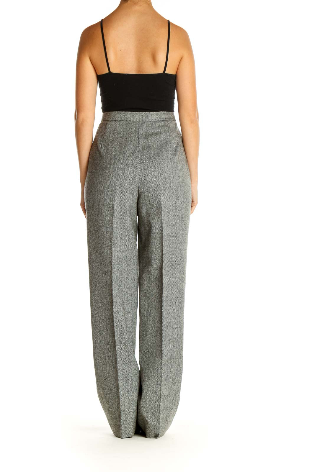 Gray Printed All Day Wear Trousers