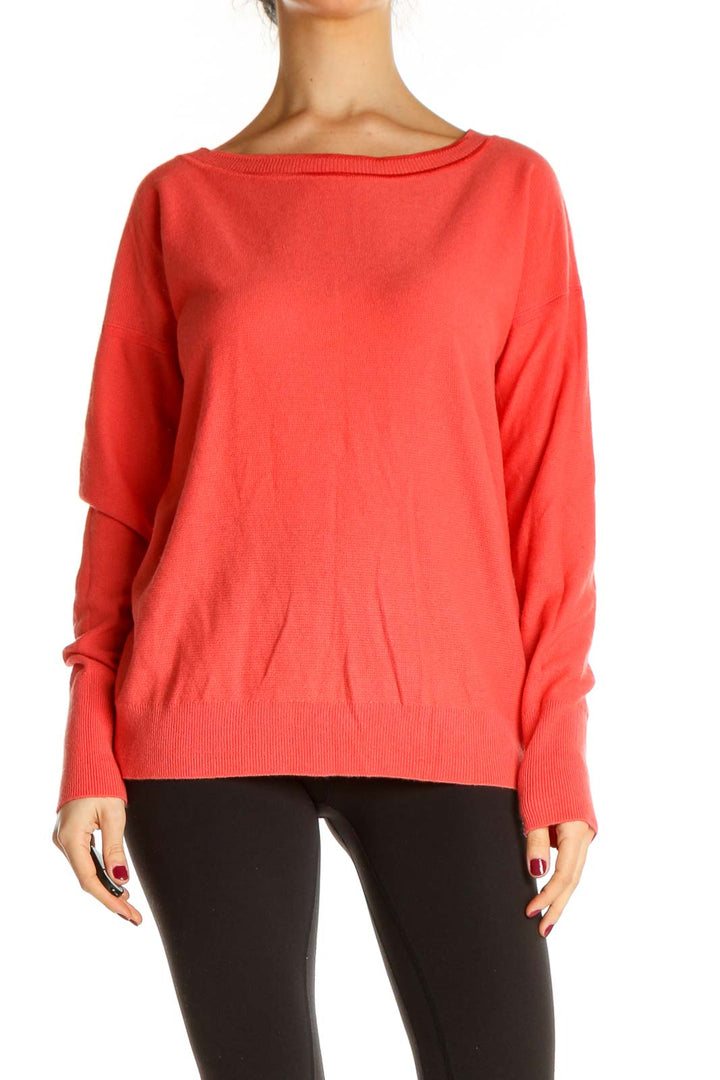 Orange Solid All Day Wear Sweater