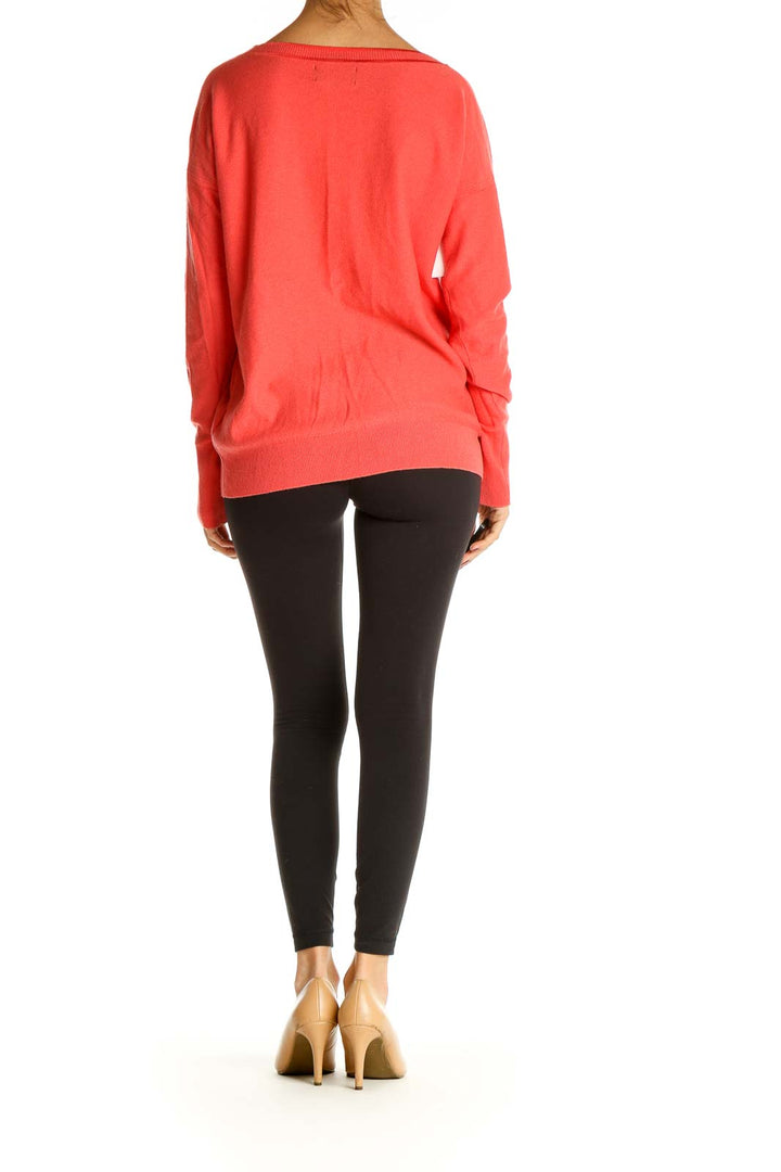 Orange Solid All Day Wear Sweater