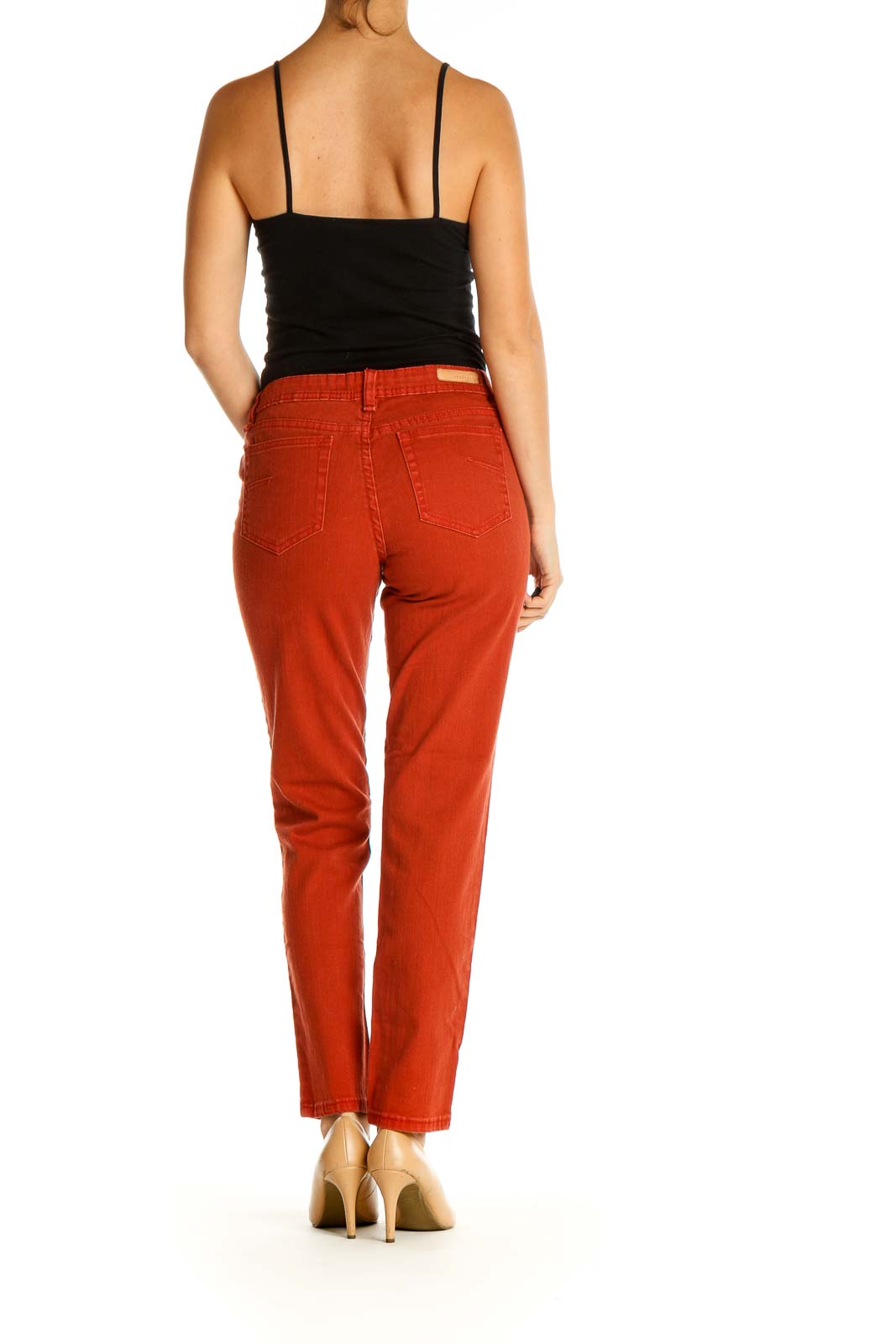 Red Solid All Day Wear Trousers