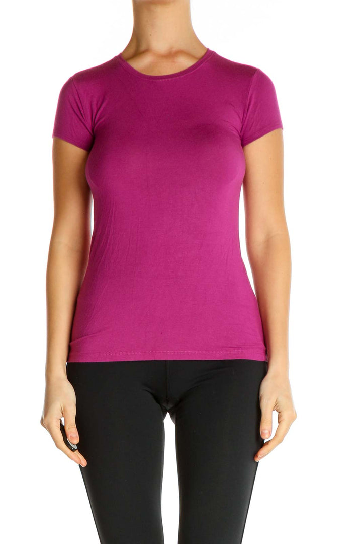 Purple Solid All Day Wear T-Shirt